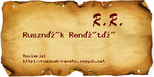 Rusznák Renátó névjegykártya